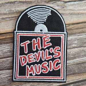 The Devil's Music Satanic Records Occult Goth Hipster Iron on Patch